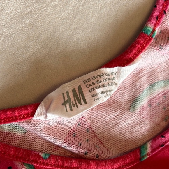H&M watermelon Print Red Kids Dress size 8-10 years - Picture 2 of 6